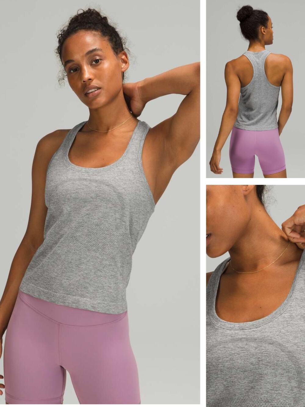 LULULEMON Swiftly Tech Racerback Tank Top 2.0 Race Length Size 10 Slate / White